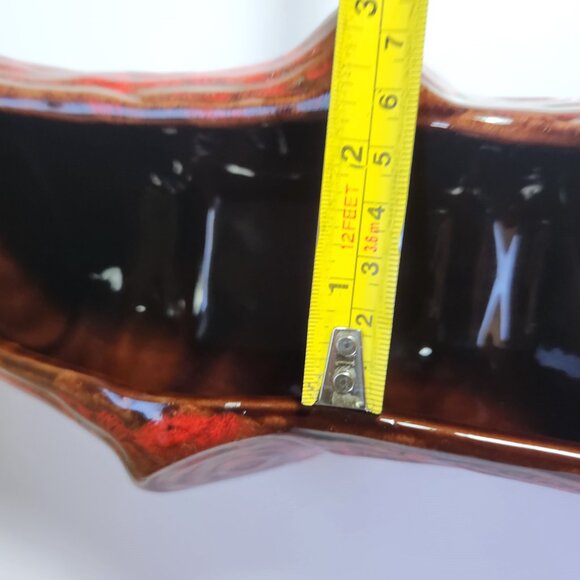 Blue Mountain Red Log Planter TV Top Bookcase Shelf 1960s Vibe - Picture 9 of 10